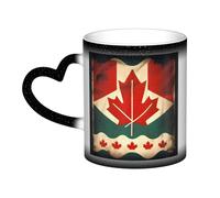 Songxuan Mug rétro avec imprimé drapeau du Canada changeant de couleur dans le ciel, convient pour chaque saison, cafés, bureaux, maisons