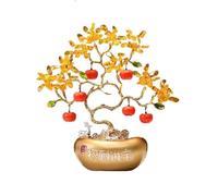 SONGYL-20249 Arbre Chanceux Arbre de Fortune en Cristal, Ornement Feng Shui for Salon et Bureau Bonsaï en Cristal(Gold)