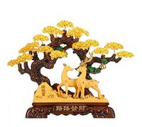 SONGYL-20249 Arbre Chanceux Arbre en Cristal cerf Porte-Bonheur, Arbre à Argent, Citrine Feng Shui, de Fortune, Bureau, Magasin, déménagement et Cadeau d'ouverture Bonsaï en Cristal(Moyen)
