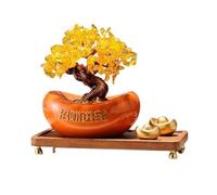 SONGYL-20249 Arbre Chanceux Arbre Porte-Bonheur en Cristal, Ornements Citrine attirant la Richesse, décoration de Table Feng Shui for et prospérité Maison Bonsaï en Cristal(Orange)