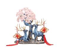 SONGYL-20249 Arbre Chanceux Décoration d'arbre de Fortune en Cristal, avec Ornement Refroidisseur à vin d'entrée Salon cerf Bonsaï en Cristal(Pink)
