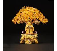 SONGYL-20249 Arbre Chanceux Feng Shui Citrine Arbre d'argent Porte-Bonheur Cristal bonsaï Ornement décor for la Richesse Nouvel an Festival de Printemps Maison doré Bonsaï en Cristal(Petit)