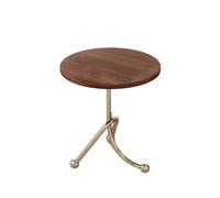 SONGYL-20249 Petite Table à thé rétro, Petite Ronde, d'appoint de canapé, Balcon, Baie vitrée, Chevet, Support Rangement Table Basse(Bruin,Petit)