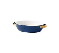 SONGYL-20249 Plat à cocotte Bol à fromage for four micro-ondes domestique, plaque de cuisson bords dorés, moule rectangulaire Plaques de four(Blue)