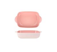 SONGYL-20249 Plat à cocotte Plaque de cuisson for fromage, bol riz cuit au four, assiette spéciale rectangulaire, à légumes, bivalve, en céramique Plaques de four(Pink,6.8inches)
