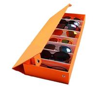 SONGYL-20249 Porte-lunettes 8 grille lunettes de soleil mallette de rangement affichage lunettes affichage verrerie boîte bijoux Présentoir de comptoir(Orange)