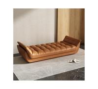 SONGYL-20249 Tabouret de Bout lit Canapé Chambre à Coucher Salon Chevet Long Canapé-lit Principal en Cuir Haut Gamme pour s’asseoir au lit(Orange,Grand)