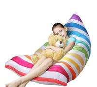 Sonhomay Housse de pouf de rangement pour animaux en peluche - Grande housse de pouf triangulaire pour organiser les jouets en peluche uniquement