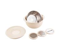 Sonhomay Passoire de Cuisine 4 en 1 avec Bol à Mélanger Rotatif Laveur de Fruits et Légumes pour le Nettoyage et le Mélange de Salades et de Fruits