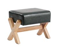 Sonhomay Petit repose-pieds ottoman en cuir synthétique avec pieds en bois, repose-pieds moderne, siège rembourré pour chambre à coucher, entrée, salon, 32,6 x 26,4 x 27,6 cm