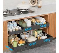 Sonhomay Tiroir de placard coulissant en acier au carbone - Étagères de rangement - Pas besoin de percer