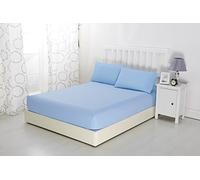 Sonia Moer Drap-Housse en Microfibre brossé Super Doux - Drap de Fond hypoallergénique Respirant sans Repassage avec Ourlet élastique Fort (Simple 90x190+30cm, Bleu)