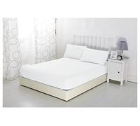 Sonia Moer Drap-Housse en Microfibre brossé Super Doux - Drap de Fond hypoallergénique Respirant sans Repassage avec Ourlet élastique Fort (Super King 180x200+30cm, Blanc)