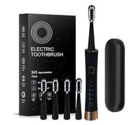 Sonic Brosse à dents électrique, 6 modes de nettoyage sonique étanche, 4 têtes de brosse et étui portable, convient pour les enfants et les adultes, les voyages, le camping, le cyclisme, la randonnée