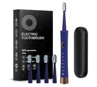 Sonic Brosse à dents électrique, 6 modes de nettoyage sonique étanche, 4 têtes de brosse et étui portable, convient pour les enfants et les adultes, les voyages, le camping, le cyclisme, la randonnée