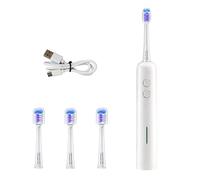 Sonic Brosse à dents électrique pour adultes, 40 000 vibrations par minute rechargeable USB-C avec 4 têtes de brosse de rechange, poils doux, nettoyage en profondeur, brosse à dents blanchissante