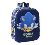 Sonic City - Sac à dos de crèche 3D, adaptable au chariot, nettoyage facile, idéal pour les enfants de différents âges, confortable et polyvalent, qualité et résistance, 22 x 10 x 27 cm, bleu, M