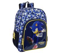 Sonic City - Sac à Dos Scolaire pour Enfant, Adaptable au Chariot, idéal pour Les Enfants d'âge Scolaire, Confortable et Polyvalent, qualité et résistance, 33 x 14 x 42 cm, Bleu, M, Décontracté