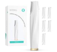 Sonic Dermaplaning Outil de dermaplaning pour le visage - Rasoir Dermaplane rechargeable avec 6 recharges Dermablades, poils du visage et éliminateur de poils de pêche pour femme (blanc)