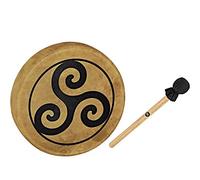 Sonic Energy Frame Drum 15 pouces - triskel - Hand Drum pour la méditation, les voyages sonores, la percussion - instrument chamanique en peau de buffle - mailloche incluse (HOD15-TR)