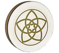 Sonic Energy Hand Drum 16 pouces - Dessin de la fleur de Venus - frame drum en bois pour la méditation, le voyage sonore et la percussion - instrument chamanique en peau de chèvre (HD16WB-VF)