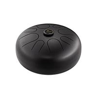 Sonic Energy Steel Tongue Drum - instrument sonore 12 pouces en La Akebono - pour la méditation, le yoga, la percussion - acier revêtement noir - mailloches et sac inclus (STD2BK)