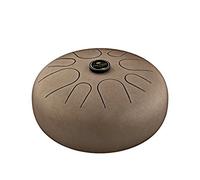 Sonic Energy Steel Tongue Drum - instrument sonore 12 pouces en La mineur - pour la méditation, le yoga, la percussion - acier revêtement vintage brown - mailloches et sac inclus (STD1VB)