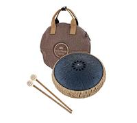 Sonic Energy Steel Tongue Drum - octave tank tongue drum de 10 pouces en Do mineur - Pour la méditation, le yoga, la percussion - acier revêtement navy blue - mailloches et sac inclus (MOSTD2NB)