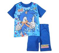 SONIC, Ensemble 2 Pièces, T Shirt + Short, Enfants, (2 à 12 Ans), Mixte, Garçon, Fille, Doux, Mignon, Chaud, T Shirt, Short, Modèle SON36-1055 S1-8A