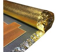 Sonic Gold - Sous-couche acoustique confortable de 4 mm pour parquet stratifié ou en bois, membrane résistante à l'humidité et isolation phonique et thermique (15 ㎡)