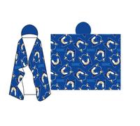 Sonic, Grand Plaid Enfant à Capuche Imprimée 100% Flanelle, Couverture 120x150 cm