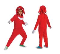 Sonic le Hérisson - Déguisement Sonic Knuckles pour Enfants - Taille M (7-8 Ans) - Licence Officielle - Costume Garçon pour Halloween, Carnaval ou Jeu de Rôle