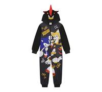 Sonic le hérisson, Grenouillère à capuche pour garçon ou fille, Pyjama tout en un, Ombre, Noir, pour enfant de 4 à 14 ans, ombre, 9-10 ans