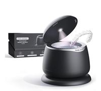Sonic Odyssey Portable & Wireless Ultrasonic Cleaner for Aligners Retainers Dentures & Mouthguards, Multi-Frequency Clean 45-50 kHz, 3 & 5 Minute Cycles, For Oral Dental Care (Onyx Black)