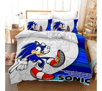 Sonic Parure De Lit Avec House De Couette Et Taies D'oreiller, En Microfibre, Impression Num¿¿Rique D, Pour Enfant, (, ?X??Cm)