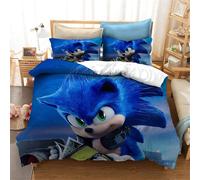 Sonic Parure De Lit Constitu¿¿E De Housse De Couette Et De Taies D'oreiller, En Microfibre, Avec Impression Num¿¿Rique D, Pour Enfant, (, ?X??Cm