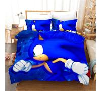 Sonic Parure De Lit Constitu¿¿E De Housse De Couette Et De Taies D'oreiller, En Microfibre, Avec Impression Num¿¿Rique D, Pour Enfant, (, ?X??Cm