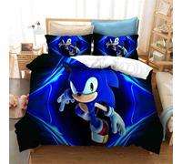 Sonic Parure De Lit Constitu¿¿E De Housse De Couette Et De Taies D'oreiller, En Microfibre, Avec Impression Num¿¿Rique D, Pour Enfant, (, ?X??Cm