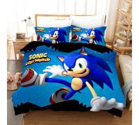 Sonic Parure De Lit Constitu¿¿E De Housse De Couette Et De Taies D'oreiller, En Microfibre, Avec Impression Num¿¿Rique D, Pour Enfant, (, ?X??Cm