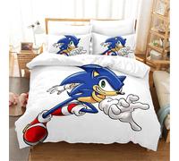 Sonic Parure De Lit Constitu¿¿E De Housse De Couette Et De Taies D'oreiller, En Microfibre, Avec Impression Num¿¿Rique D, Pour Enfant, (, ?X??Cm