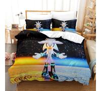 Sonic Pi¿¿Ces D Imprim¿¿ Th¿¿Me Dissimul¿¿ Fermeture ¿¿Clair Taies D'oreiller Et Housse De Couette Enfants Lisse Confortable Housse De Couette Ensemble De