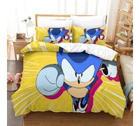 Sonic Pi¿¿Ces D Imprim¿¿ Th¿¿Me Dissimul¿¿ Fermeture ¿¿Clair Taies D'oreiller Et Housse De Couette Enfants Lisse Confortable Housse De Couette Ensemble De