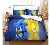 Sonic Pi¿¿Ces D Imprim¿¿ Th¿¿Me Dissimul¿¿ Fermeture ¿¿Clair Taies D'oreiller Et Housse De Couette Enfants Lisse Confortable Housse De Couette Ensemble De