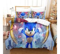 Sonic Pi¿¿Ces D Imprim¿¿ Th¿¿Me Dissimul¿¿ Fermeture ¿¿Clair Taies D'oreiller Et Housse De Couette Enfants Lisse Confortable Housse De Couette Ensemble De