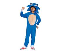 SEGA Sonic Prime - Costume Enfant Sonic avec Capuche à Pièces 3D - Taille S (4-6 Ans) - Licence Officielle - Déguisement pour Garçons