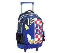 Sonic Prime Grand Sac À Dos Avec Roues Trolley 30 Litres Garçons École Primaire