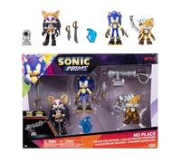 Sonic Prime - Licence Officielle Sonic - Pack 3 Figurines et Accessoires - Figurine Articulée - Canon Projectile - Figurine de Collection - Jouet Enfants Sonic - Jouet pour Enfant 3 Ans Et +