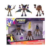 Sonic Prime Lot de 5 figurines d'action The Grim 6,3 cm : Sonic, Knuckles, Rouge, Yellow Shard et Purple Shard. À partir de 3 ans (sous licence officielle Sega et Netflix)