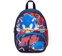 Sonic Sac à Dos Maternelle - Petit Sac à Dos Rouge Bleu - Poches latérales Porte-Bouteille, Poche Avant, Multicolore