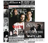 Sonic Seducer 11-2025: Divine Art Kalender 2026 + CD: White Lies „Night Light“ + The Cure + Hocico / Prayers + Merciful Nuns + Moonspell + And One + Nine Inch Nails + Saltatio Mortis